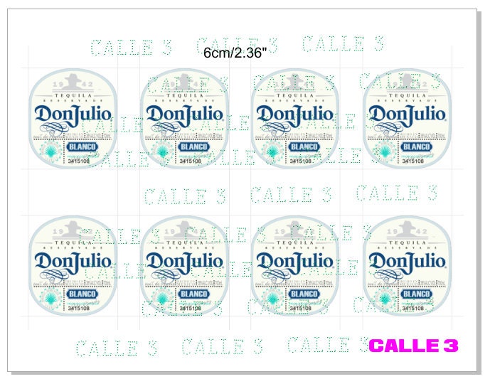 Don Julio Blanco Tequila Digital Label Files for Caketoppers 6cm/2.36 ...
