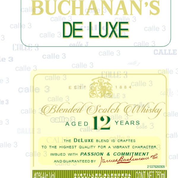 Buchanans Whiskey 12, new label, high quality file, use for sublimate, t shirt, cakes, toppers, etc. I customize it for you at no extra cost!