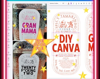 Gran Malo Canva Template DIY, 750 mL Size, change texts and colors, do it yourself, best quality, Easy and fast, just the way we like it!