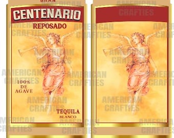 Tequila Centenario label files, I customize it for you, Reposado-Gold, PNG and JPG, Best gift!