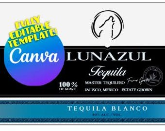 Lunazul Template DIY, digital label, change texts and colors, do it yourself, best quality, Easy and fast, just the way we like it!