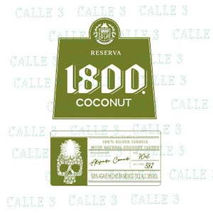 Tequila 1800 Coconut Green label, digital file, SVG ready to download, editable, SVG file, Best birthday, anniversary, Christmas Gift!