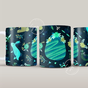 Pasen mok ontwerp, paasei mok wrap, Bunny paaseieren koffiemok, paasei patroon, 11 & 15 Oz mok Cricut pers sublimatie wrap