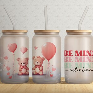 PNG per San Valentino, tumbler in vetro Libbey da 16 oz, design a sublimazione, bicchiere con cuore d'amore, regali per lei, download digitale