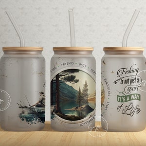 Camping 16oz Libbey Glass Can Tumbler Design PNG, Fishing Tumbler Wrap, Adventure Tumbler Wrap, Camping Tent Tumbler, Camping Affirmations