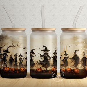 Halloween Scarecrow Tumbler Wrap, Halloween Jack-O-Lantern, 16oz Libbey Glass Can Sublimation, Seamless Glass Can Design, Digital File