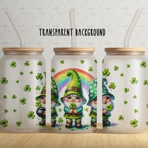Gnom St. Patricks Day Tumbler Sublimationsdesign Glasdosenverpackung, St Patrick's Day Libbey Cup, 16 oz Libbey Glass Can Tumbler, digitale Datei