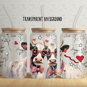 Valentine's day Tumbler Wrap PNG, 16 oz Libbey Glass Can Tumbler Sublimation Design, Cow Tumbler Wrap,  Love Tumbler, Gifts for Her, Digital