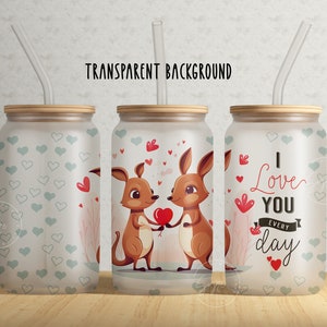 Valentinstag Tumbler Wrap PNG, 16 oz Libbey Glass Can Tumbler Sublimationsdesign, Herz Liebe Tumbler, Geschenke für Sie, digitaler Download