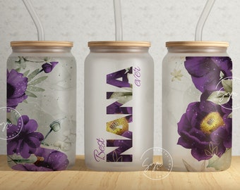 Best Nana Ever, Nana Tumbler, Gift for Grandmother, Gift for Nana, Mother's Day Tumbler, 16 oz Libbey Glass Can Tumbler Sublimation Design