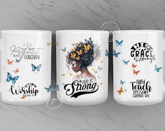Bible Verse Mug Wrap, Faith Png Designs, Religious Mug Design, Motivation Christian Mug Wrap, 11 & 15 Oz Mug Press Sublimation, Numérique