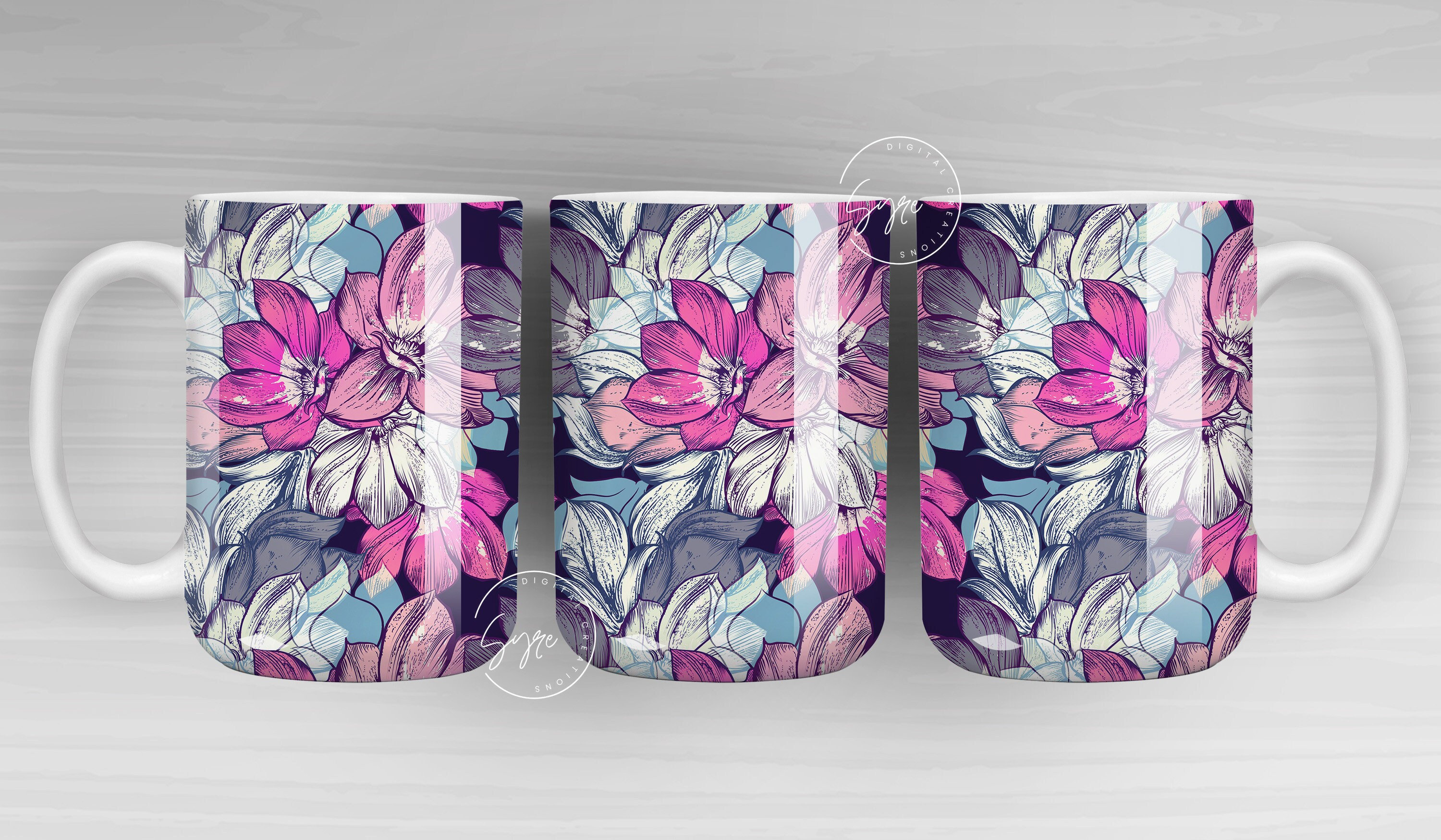 Wild Flower Print Mug Design, Floral Sublimation Wrap, Earthy Boho Floral  Mug Wrap, Printable 11 & 15 Oz Mug Cricut Press Sublimation Wrap - So Fontsy