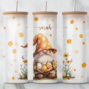 Gnom Ostern Tumbler, Gnome Tumbler PNG, Osterei Muster, Floral, 25 Unzen Tumbler Wrap PNG, 25 Unzen Libbey Glass Can Wrap Sublimation, Digital