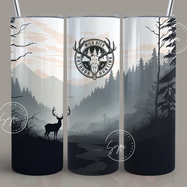 Hunting Season, Deer Hunting Tumbler, Father's Day Gift, Camping 20 oz Skinny Tumbler Wrap, Hunting Christmas Gift for Men, Digital Download