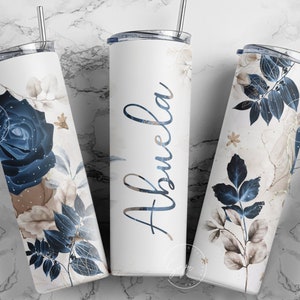 Abuela Tumbler Wrap, Grandma Floral Tumbler, Gift for Grandmother, 20 oz Skinny Tumbler Design Wrap, Mother&#39;s Day Tumbler, Grandma Tumbler
