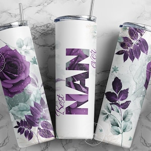 Best Nan Ever, Floral Tumbler Design, Gift for Grandmother, 20oz Skinny Tumbler Design Wrap, Mother&#39;s Day Tumbler, Gift for Grandma, Digital