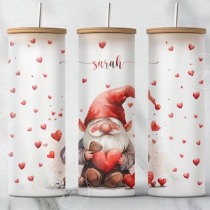 Valentinstag Zwerge Tumbler Wrap, Valentinstag Tumbler Wrap, 25 Unzen Tumbler Wrap PNG, 25 Unzen Libbey Glasdose Wrap Sublimationsdesign, Digital