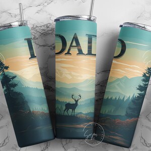 Dad Tumbler Wrap, Hunting Season, Deer Hunting Tumbler, Father&#39;s Day Gift, Camping 20 oz Skinny Tumbler Wrap, Hunting Gift for Men, Digital
