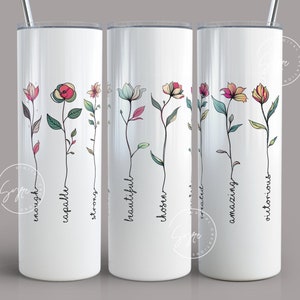 Positive Affirmations Tumbler Wrap, Bible Verse PNG Sublimation, Skinny Tumbler 20 oz Design PNG, Motivational Faith Tumbler, Digital File