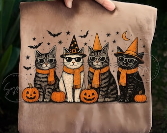Calabaza de gato negro PNG Retro Halloween PNG Gótico PNG Mamá gato de Halloween Otoño PNG Gato negro Calabaza de Halloween divertida Temporada espeluznante Digital