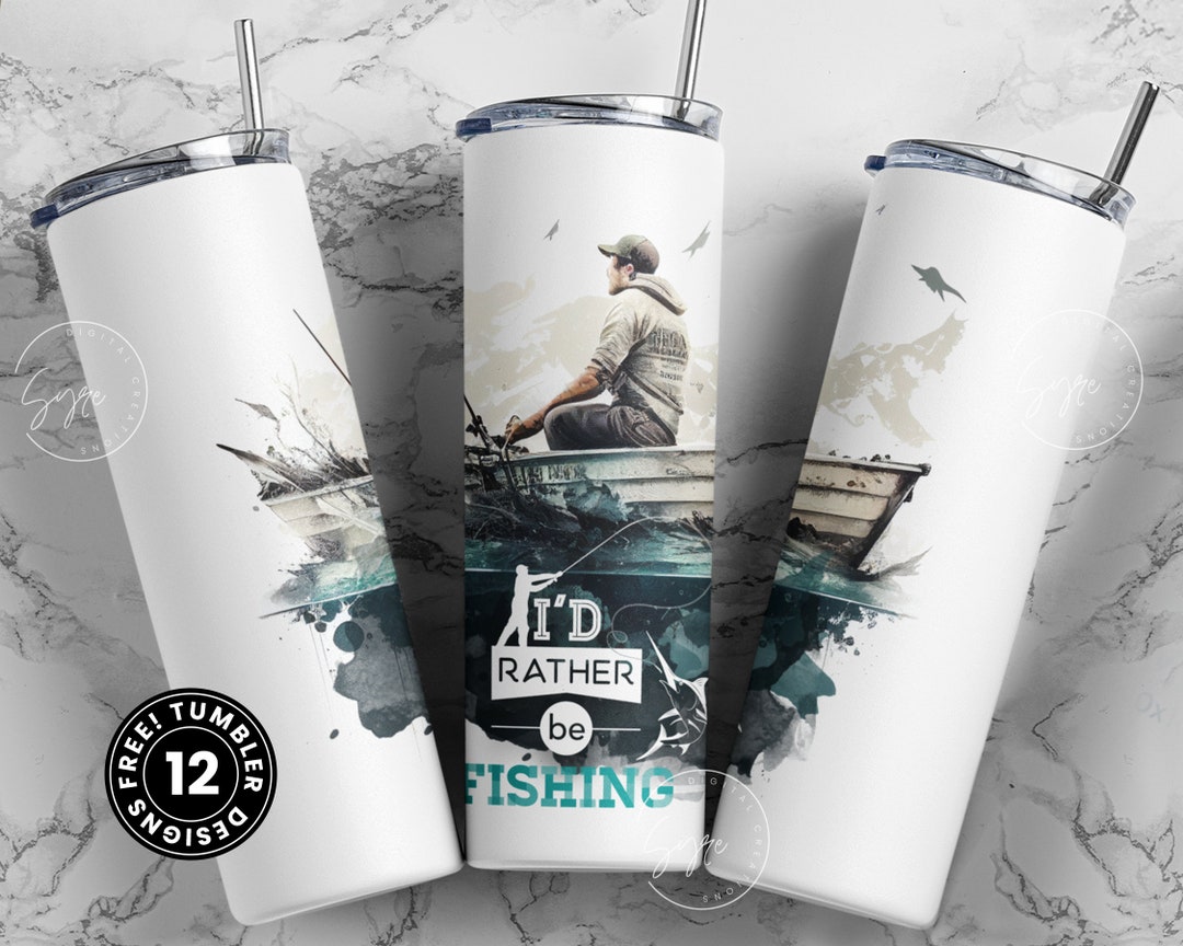 Fishing Tumbler Wrap PNG, Fathers Day Tumbler, 20oz Skinny Tumbler ...