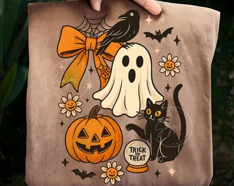 Halloween Ghost PNG Ghost Halloween Png Cute Bow Ghost Sublimation Png Fall Pumpkin Png Girly Spooky Season Cat Halloween Png Digital File