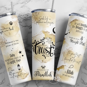 Islamic Tumbler Wrap Sublimation, Muslim Religious 20 oz Skinny Tumbler Design PNG, Motivational Faith Tumbler, Islamic Gifts, Digital File