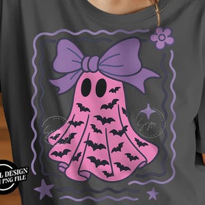 Preppy Cute Ghost Coquette Png, Pink Ghost Png, Coquette Halloween Design, Ghost Bats Png Shirt, Halloween Png, Girly Halloween Sublimacja