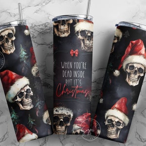 Weihnachten Tumbler Wrap, Dead Inside But It&#39;s Christmas, 20 oz Skinny Tumbler PNG Sublimation Design, Geschenk für Weihnachtsurlaub, Digital