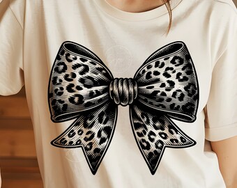Halloween Bow, Black Bow Png, Halloween Gothic Coquette Bow PNG, Retro Halloween Png, Black Coquette Bow Png, Leopard Print Design, Digital