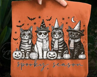Calabaza de gato negro PNG Retro Halloween PNG Gótico PNG Mamá gato de Halloween Otoño PNG Gato negro Calabaza de Halloween divertida Temporada espeluznante Digital