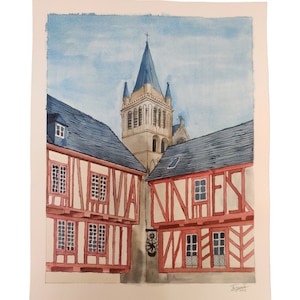 Vannes aquarelposter-Aquarelprint-Limited edition