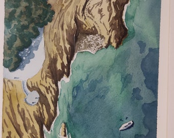 Mediterranean Coast Poster - Watercolor - Watercolor Print - Limited Edition Print