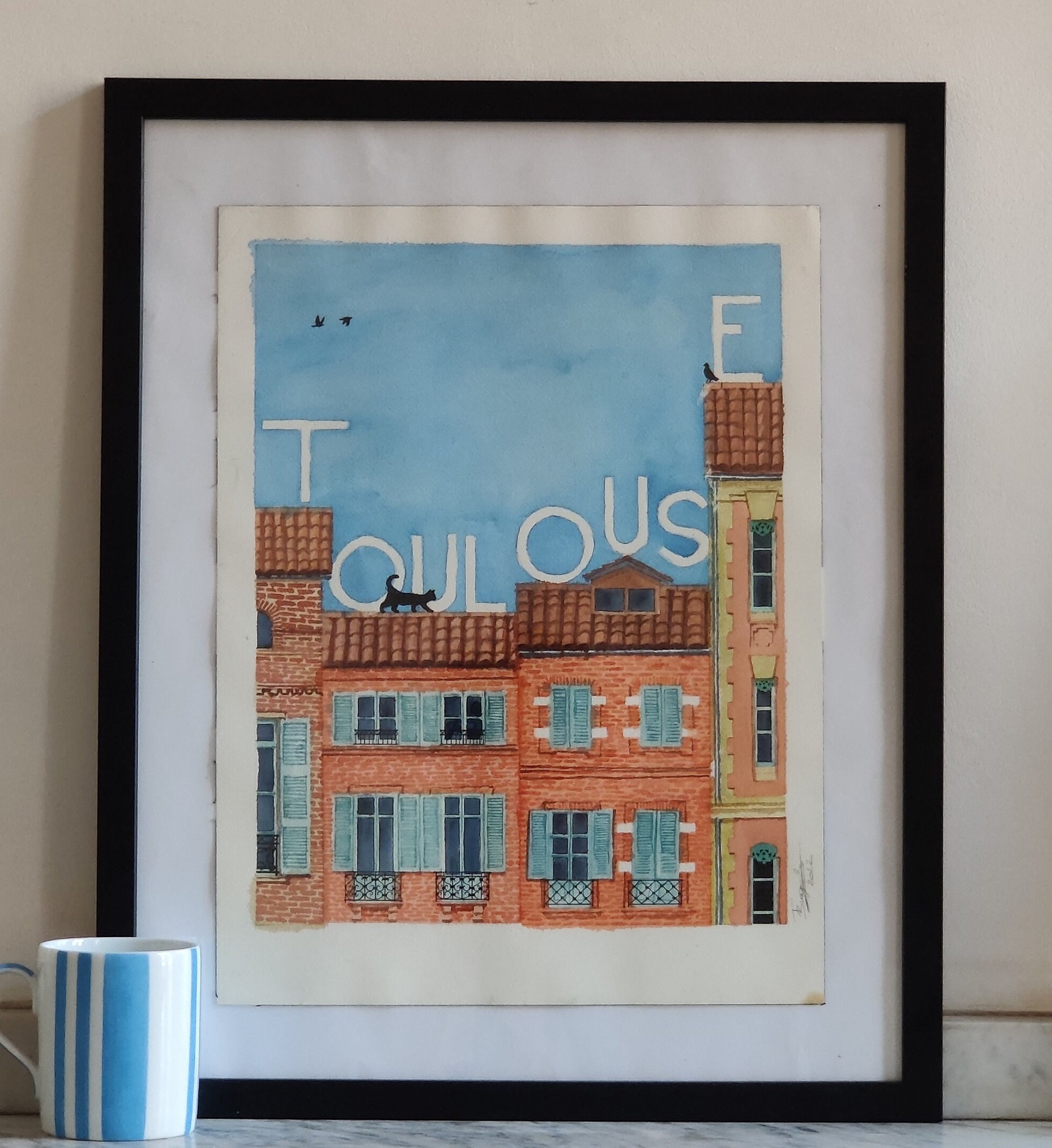 Akwarela plakat z Toulouse-druk akwarelowy-edycja limitowana