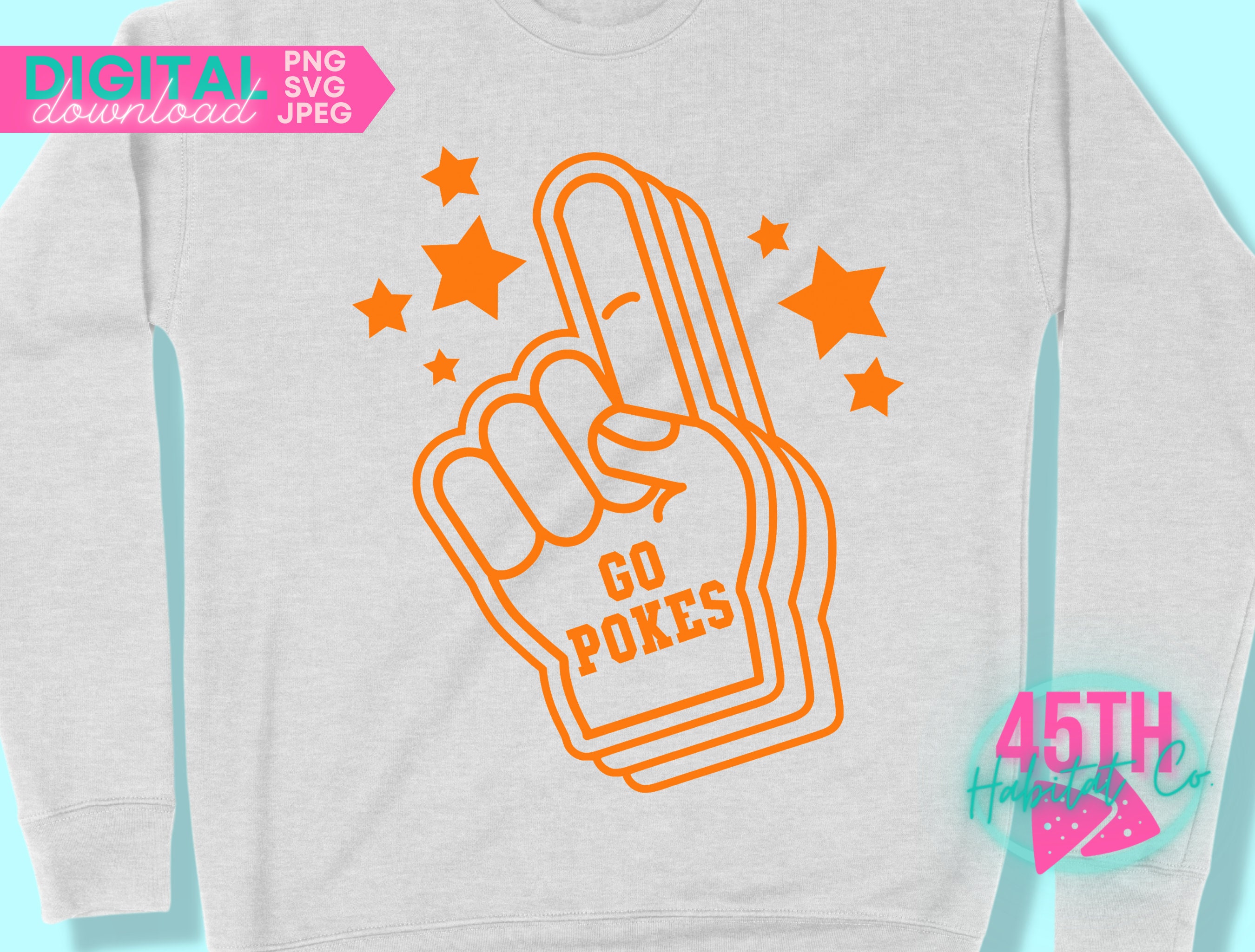 Oklahoma State Png OSU Png Go Pokes Foam Finger OSU Etsy