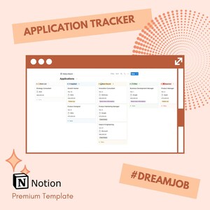 ULTIMATE APPLICATION TRACKER | Premium Notion Template | Land Your Dream Job | Ultimate Career Planner 2023