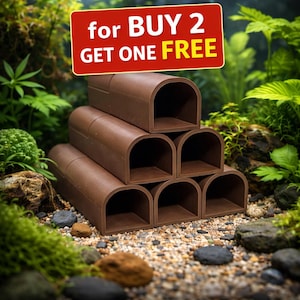3D Gedruckte Pleco Höhle: Braun Matt PLA Aquarium Dekor | Kaufen Sie 2, erhalten Sie 1 kostenlos