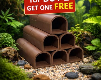 Cueva para plecos impresa en 3D: decoración para acuario de PLA marrón mate / Compra 2 y llévate 1 gratis