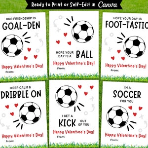 Printable Soccer Valentine Cards, Student & Teacher Valentine's Day Cards