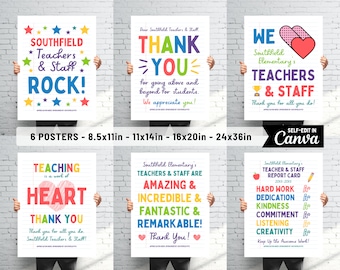 Editable Teacher Appreciation Flyer Bundle for Teacher & Staff Appreciation Week, Canva Template