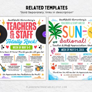 Road Trip Theme Teacher & Staff Appreciation Week Itinerary Flyer ...