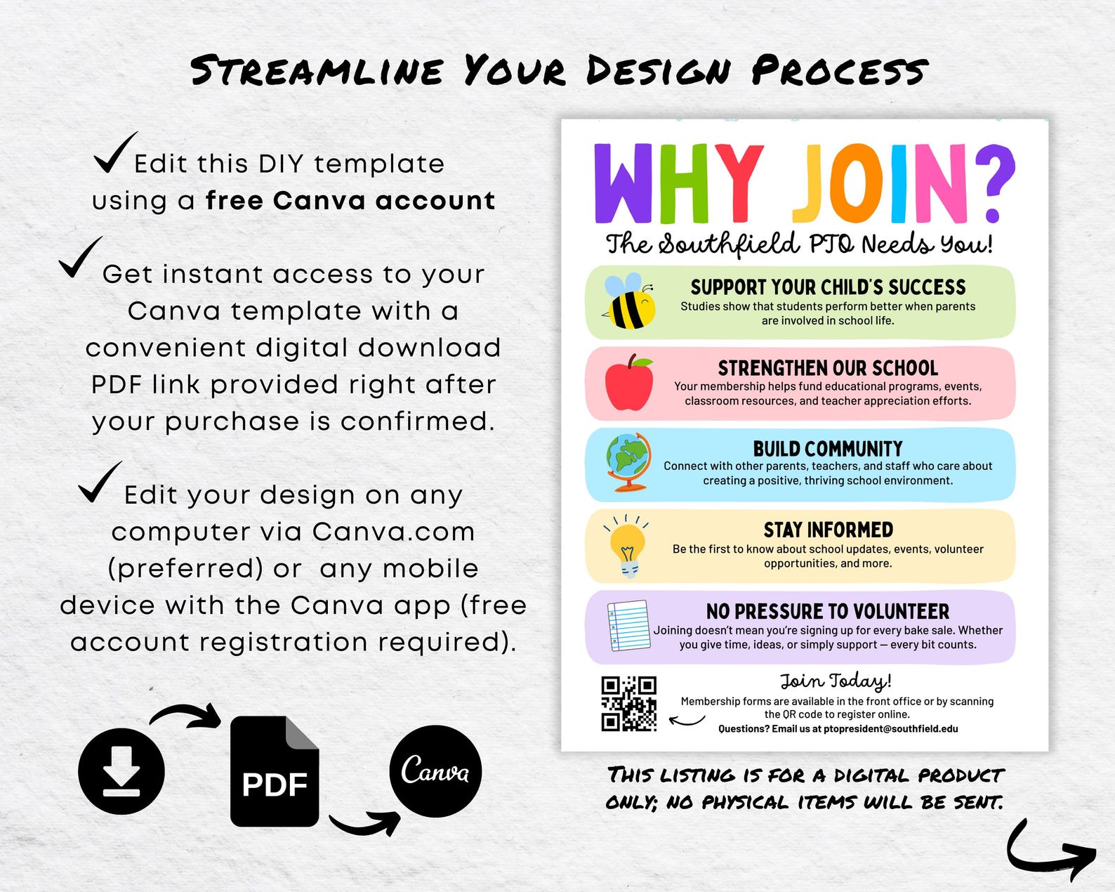 Editable Why Join the PTO PTA Flyer Template: Volunteer Recruitment ...