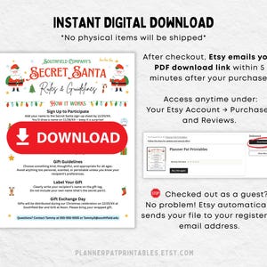 Editable Secret Santa Rules Flyer | Christmas Gift Exchange Guidelines ...