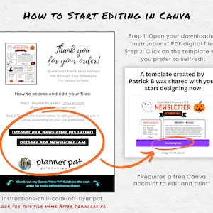 Editable October PTO PTA Newsletter Template Edit in Canva - Etsy
