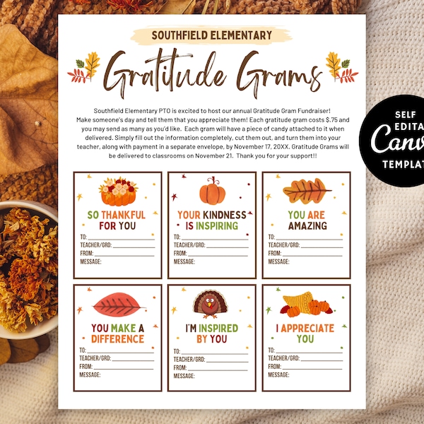 Gratitude Grams Etsy