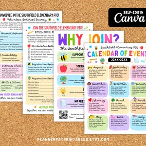 Editable PTA PTO Starter Bundle: Canva Templates (Digital Download)