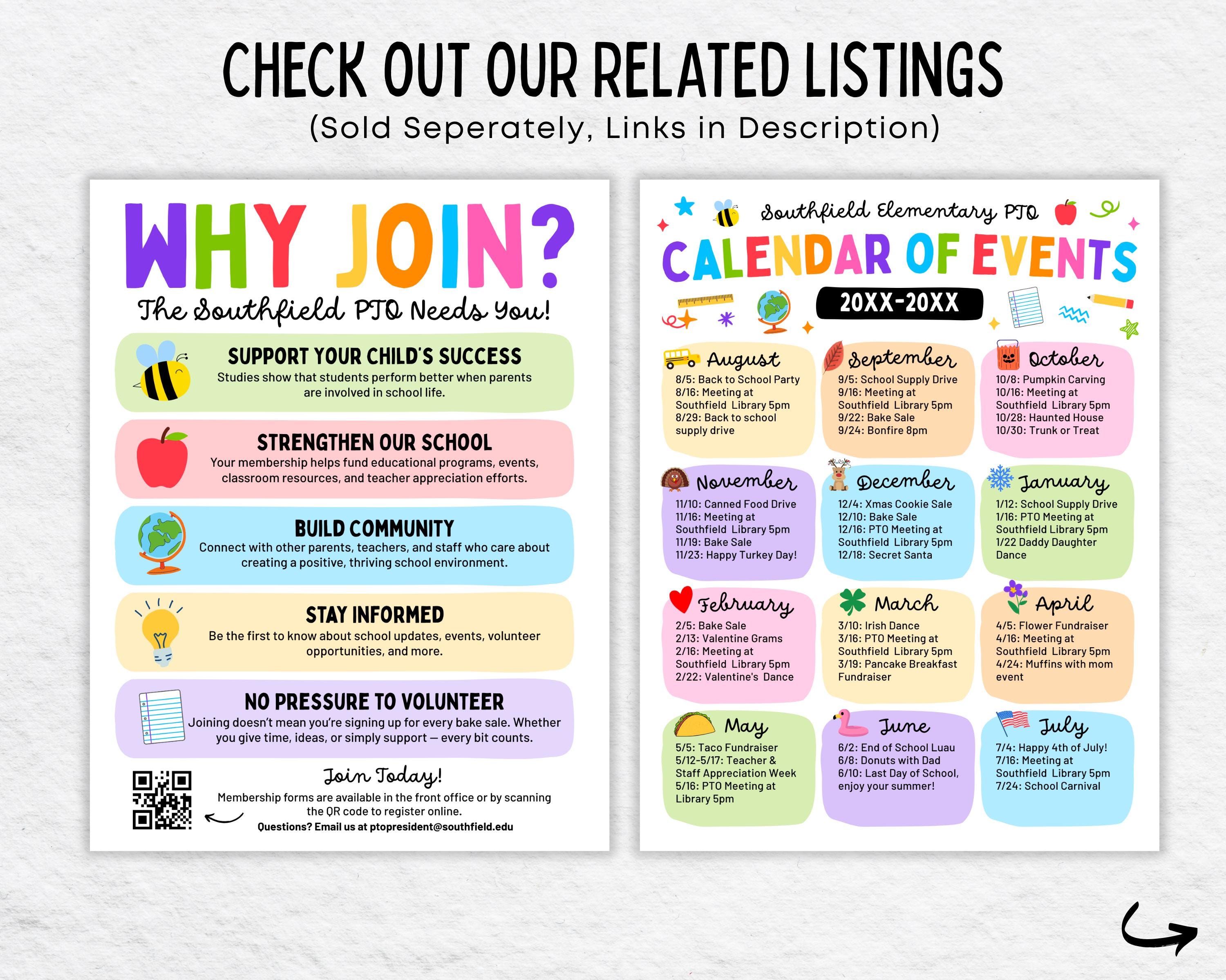 PTO PTA Meeting Agenda Editable Outline Template (canva Download) Etsy