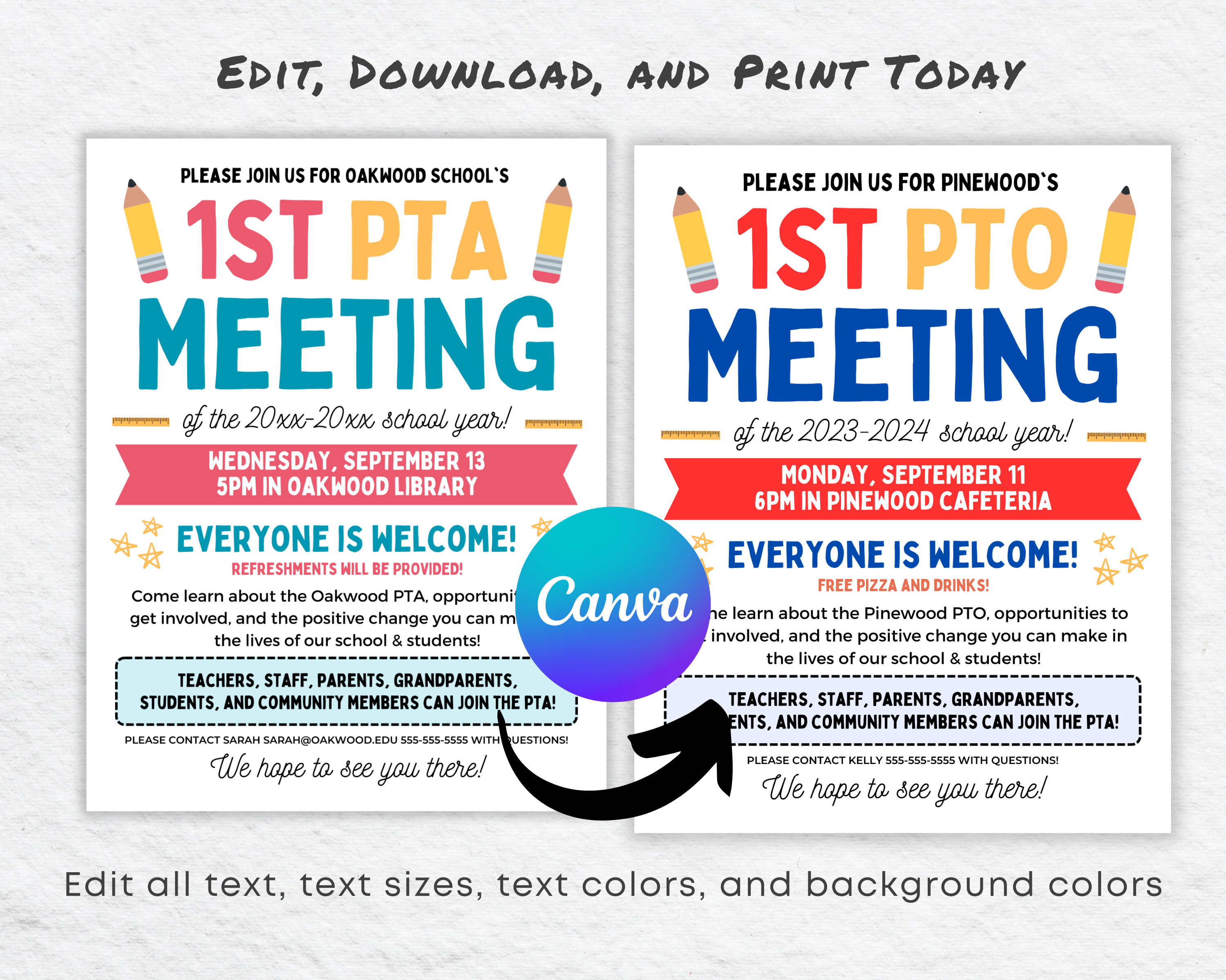 Editable PTO PTA Meeting Flyer Template | September School Event ...