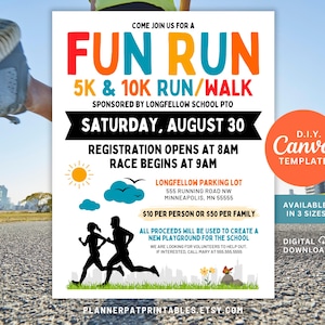 Editable Fun Run Flyer Template: Race Event Poster (Canva Download)