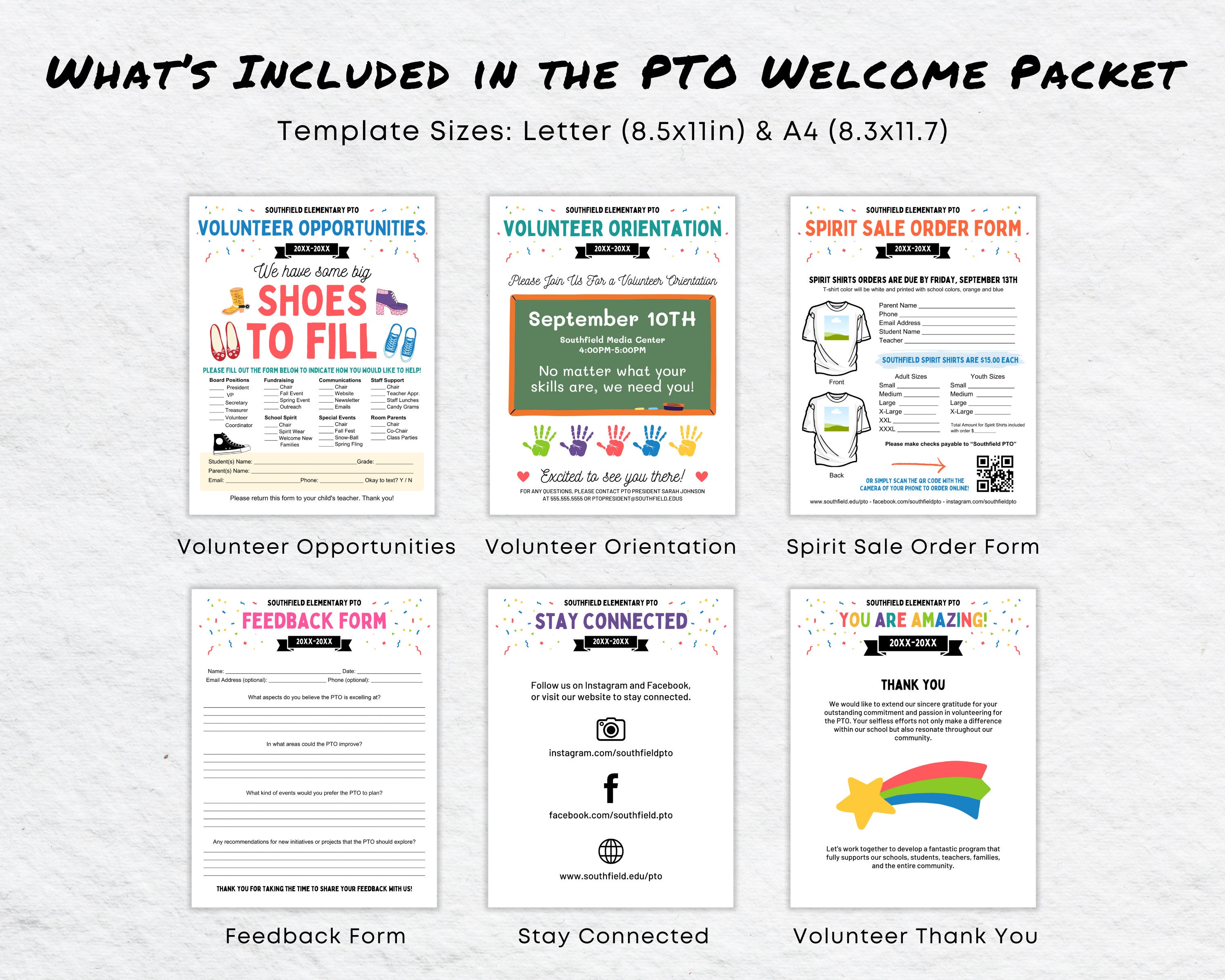 Editable PTA PTO Welcome Packet: Parent Information Bundle (canva ...